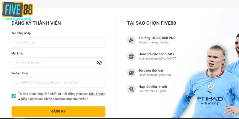 Hướng dẫn các bước vào đăng ký